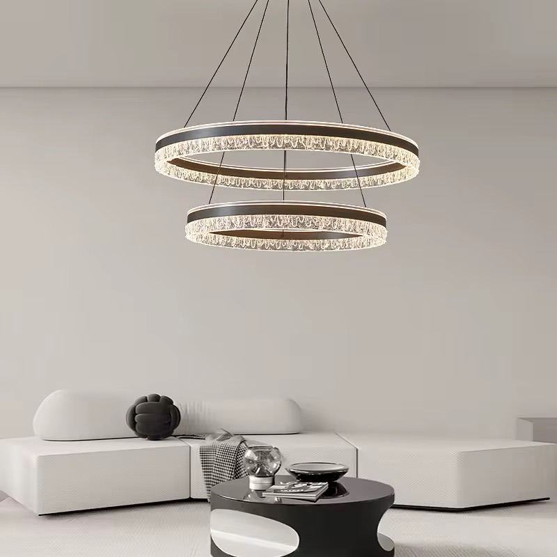 Lustre cristal deux étages pour salon — Watts Energy, matériel électrique Dakar Sénégal